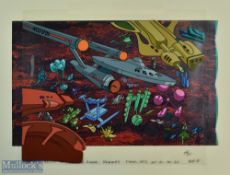 c1976 Star Trek Filmation Norway Animation Cel Background Production art, this is an original