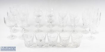 Cut and Pressed Glass Table Drinkware: a selection glasses to include 5x whiskey tumblers, 5x