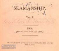 Winston Churchill (1874-1965) Signed Book - 1926 'Manual of Seamanship' Vol I, 1908 revised and