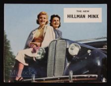 The New Hillman Minx 1939 Brochure - a large threefold multicoloured brochure illustrating and