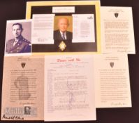 Autograph - Dwight Eisenhower (1890-1969) signed typed Dinner Menu signed to the bottom in blue ink,