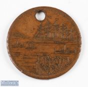 The Great Eastern Steamship Medallion, 1860 Obverse; View of the Great Eastern in New York