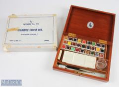 Artist Box by Reeves & Sons Ltd, A full set of Watercolour Paints with used paint brushes and