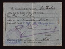 World War II - Identity Card Issued in Jersey During German Occupation 1942 -Issued to a Mrs Rose