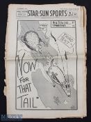 1956 Springbok Tour of NZ Press Front Page: Star Sun Sports published by NZ Newspapers, highly