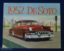 De Soto Car. 1952 Sales brochure - An attractive 4 page brochure featuring 6 multicolour