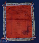 Boer War - Fine Silk Menu for the dinner to commemorate the relief of Mafeking during the second