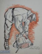 WWII Original Artwork Roman Zenzinger - of a German Soldier displaying a portrait in pencil with