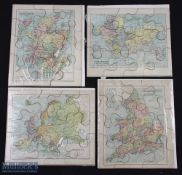 c1880 George Philip & Sons Jigsaw Maps, maps of Europe, England and Wales, Scotland, the world -