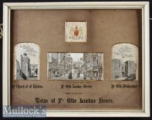 Four Stevengraphs (Woven Silk Pictures) in an original printed mount entitled 'Views of Ye Olde