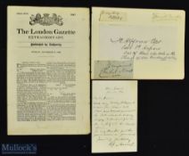 Crimea - Autograph Military - Lord Raglan Commander in Chief at Crimea autograph letter signed '
