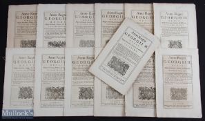 1746-1749 Acts of Parliament, a collection of 12 acts with noted items better pay for the army and