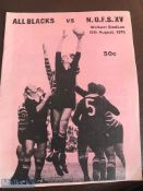 Rare 1976 NZ tour of S Africa Rugby Programme: Less often seen, the All Blacks' game against