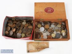 A Collection of British Coins and World Coins the British coins are mostly copper coins, with a good