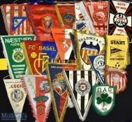 20 World Football Team Pennants, a good selection of teams mixed ages, made of silk and nylon/