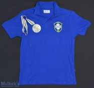 Brazil National Replica Football Shirt made by Ceppo, Short Sleeve, no size label, Armpit to