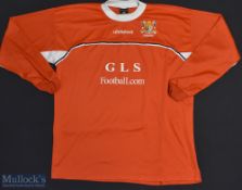 Bridlington Town FC Football Shirt sponsored by GLS Football.com, Made by Uhlsport, Long Sleeve,