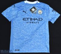 2020/21 Manchester City FC Home Football Shirt sponsored by Etihad Airways, made by Puma with tag,