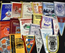 20 English/Welsh Premier and Football League Pennants, made of silk and nylon/plastic a good mixture