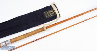 James & Son England, Richard Walker Mark IV Avon split cane carp rod 10ft 2pc 24 inch mushroom red