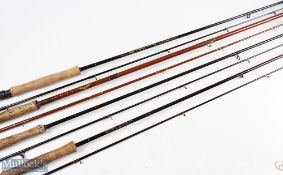 Daiwa graphite sensor Delux carbon fly rod 9ft 6 inches 2pc line 6/8 # line guides throughout second