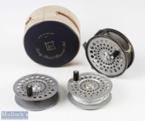 Hardy St Aidan alloy fly reel 3 ¾ inch contracted spool with black handle milled rim tensioner U-