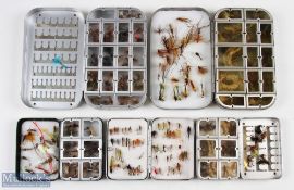 Selection of Wheatley fly boxes plus an Orvis small box, 2 different sized alloy aluminium cases,