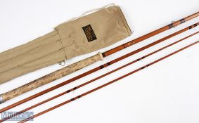 JS Sharpe of Aberdeen The Scottie No 6579 split cane salmon fly rod 13 ft 3pc plus spare tip 22 inch
