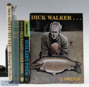 Richard Waler Fishing Books, to include Walker's Pitch 1966 2nd, Drop Me A Line 1953 - missing DJ,