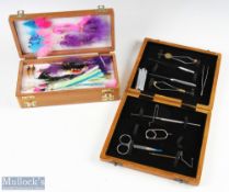 Richard Wheatley Fly Box - Wooden box with double brass latches containing a selection Salmon