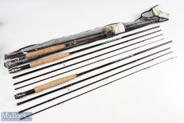 3x Fladen Vantage carbon fly rods 9 foot 4pc line 8 #, alloy up locking reel seat with carbon insert