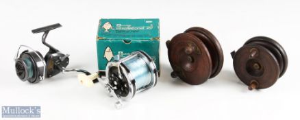 Winfield international 20 boat and pier multiplying reel runs well with instructions and original