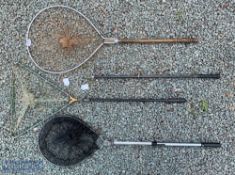 Unnamed traditional folding landing net, alloy head with wood handle 21