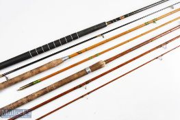 Martin Farmer split cane float rod, 12ft approximate 3pc 20 inch handle with alloy reel fittings and