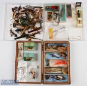 Large collection of 3x boxes - lures, spinners, plugs, Devons, and shrimps by Gordon Griffiths / Abu