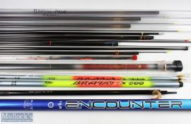 A very large collection of poles/margin poles and tips made up of Maver encounter 13 m. Mitchell