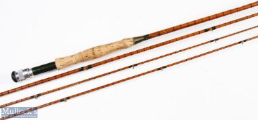 C Farlow London split cane with holdfast logo fly rod 10ft 3pc plus spare tip up locking alloy