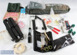 A huge collection of fishing accessories all contained in a Stone Fly Tyer's case 19