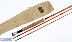 J S Sharpe Ltd Aberdeen The Aberdeen impregnated split cane fly rod 9 foot 3pc line 6 # with a