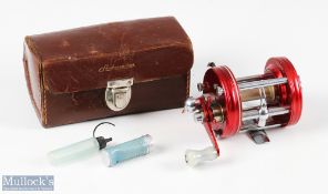 Abu Sweden Ambassadeur 6000 red multiplier runs very well in original case with oil bottle and metal