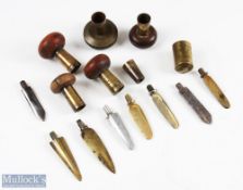 A collection of rare rod spare parts - made up of 2x Hardy rod spears, 6x unnamed spears, G Little