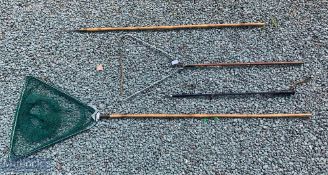 Hardy Bros flip head wood handle landing net (no net), net head 16