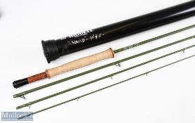 Alan Riddell custom rods carbon fly rod 10 ft 4pc line 5 # alloy up locking reel seat with burr wood