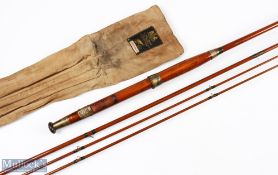 A rare Hardy's Alnwick Greenheart fly rod No A 89078 (1914) 11 ft 3pc plus spare tip (2 inches short