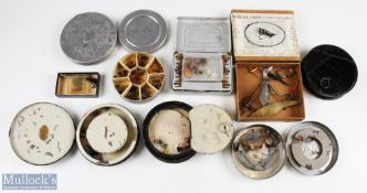 A collection of cast cases and boxes made up of W J Cummins Bishop Auckland, black japanned cast