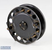 Unmarked Dave Swallow centre pin trotting reel, 4 3/8