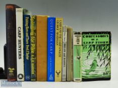 Coarse Fishing Books selection, a selection to include Confessions of A Carp Fisher BB 1970,