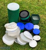 A large quantity of Fishing Plastic Bait Boxes Tins, with lids
