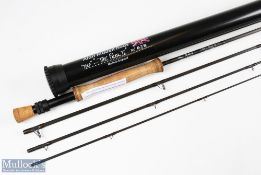 Alan Riddell hand built TMF Pearl II carbon fly rod 10 ft 4pc line 7/8 # double alloy up locking