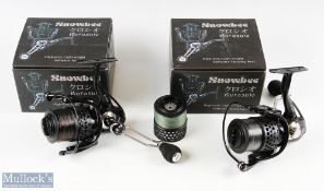 A pair of Snowbee Kuroshio SK 5000 spinning reels both look very clean with instructions and